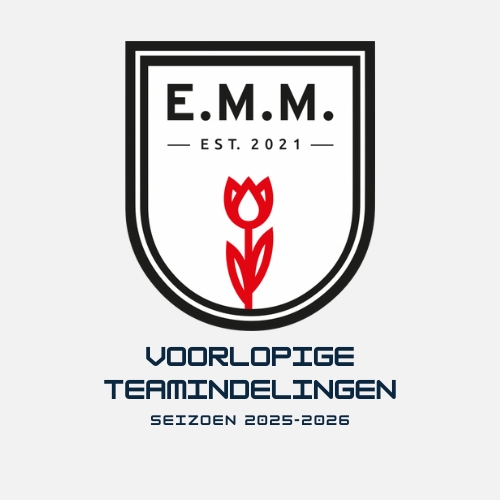 Voorlopige teamindelingen seizoen 2025-2026
